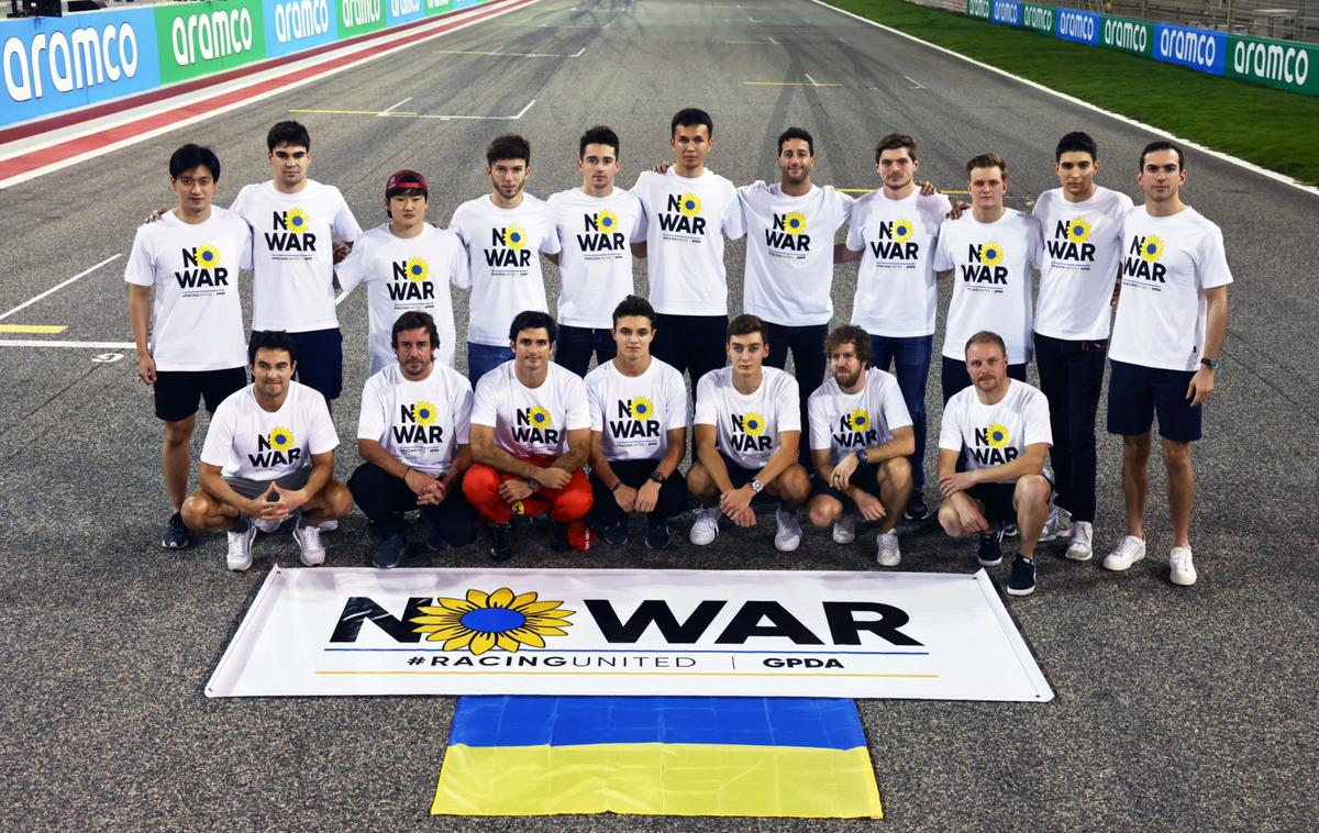 F1 NOWar | Dirkači formule 1 podpirajo Ukrajino.  | Foto Twitter