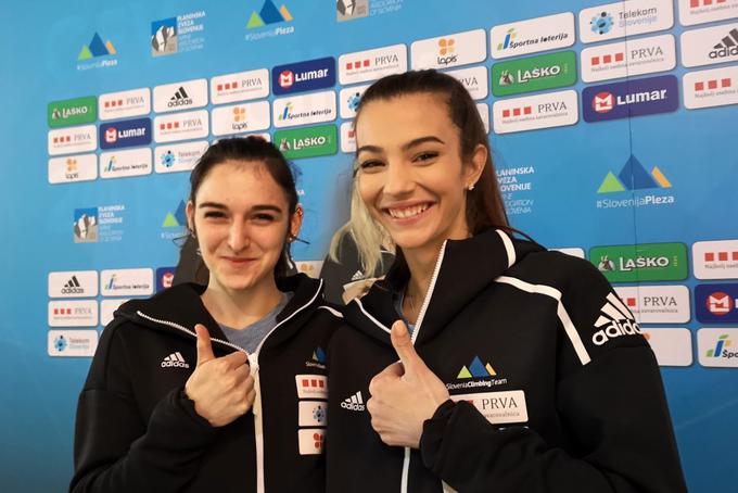 Mia Kraml in Lučka Rakovec sta na balvanski tekmi za svetovni pokala nazadnje nastopili maja 2019, sta pa tekmovalni adrenalin na balvanskih stenah okusili konec marca na tekmi za državno prvenstvo.  | Foto: Manca Ogrin