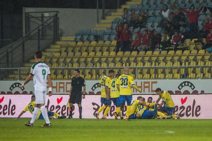 Veselje Celjanov po zadetku Mitje Lotriča. | Foto: Grega Valančič/Sportida