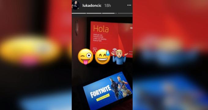 Ta prizor je Dončić na svojem profilu na Instagramu objavil med potovanjem v New York, kjer se je 21. junija letos udeležil nabora za ligo NBA.  | Foto: Matic Tomšič / Posnetek zaslona