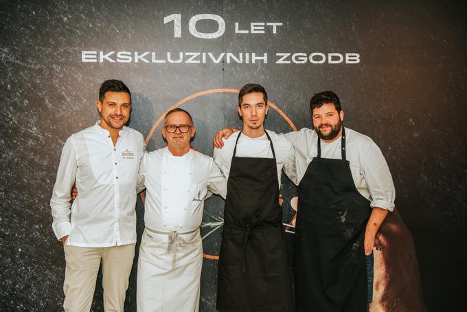 Chefi Teo Fernetich (restavracija San Rocco), Janez Bratovž (JB restavracija), Nikola Tadijanović (restavracija Stari Kaštel) in Luka Košir (gostišče Grič) | Foto: 