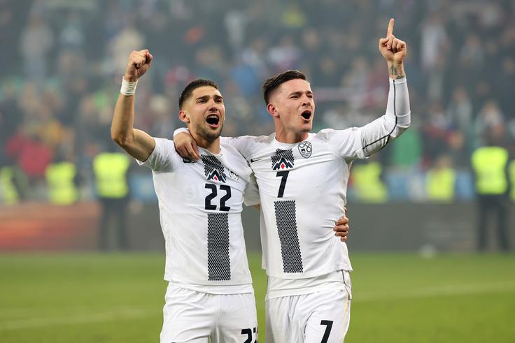 Veselje Benjamina Verbiča po najpomembnejšem reprezentančnem zadetku v karieri | Foto: www.alesfevzer.com