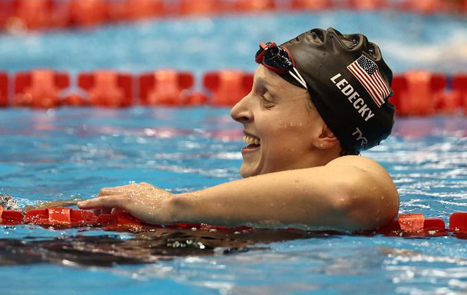 Američanka Katie Ledecky je na najvišjo stopničko na zmagovalnem odru na SP v plavanju stopila že 21-krat. | Foto: Reuters