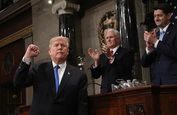 Donald Trump je v govoru med drugim poudaril, da še nikoli ni bil boljši čas za ameriške sanje. | Foto: Reuters