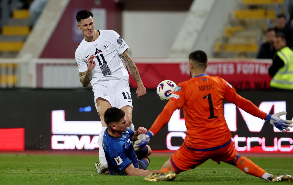 Kosovo Slovenija Benjamin Šeško | Benjamin Šeško je imel nekaj lepih priložnosti. | Foto Reuters