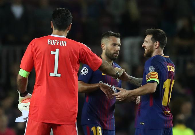 Argentinec Messi je dočakal tekmo, na kateri je premagal dolgoletnega kapetana Juventusa Gianluigija Buffona. Dvakrat je zadel v polno, sodeloval pri golu Ivana Rakitića, enkrat pa je stresel okvir vrat. | Foto: Reuters