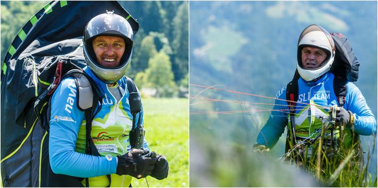 Jurij Vidic (levo) je zmagovalec zadnjega dne tekmovanja v hitrostnih preletih z jadralnimi padali Ratitovec Open 2016, Marko Novak pa veliki zmagovalec skupnega seštevka. | Foto: 