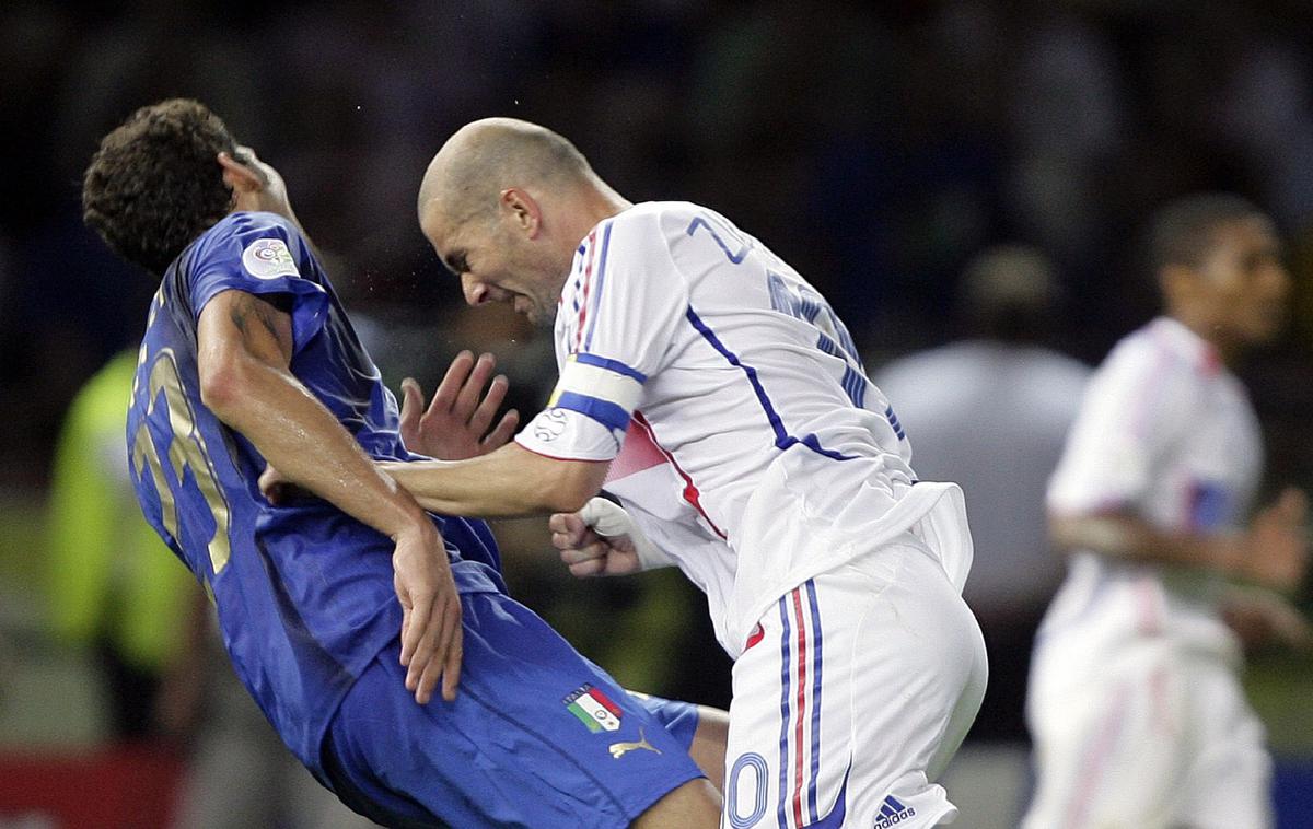 Marco Materazzi, Zinedine Zidane | Zinedine Zidane in Marco Materazzi v finalu svetovnega prvenstva 2006. Eden od nepozabnih prizorov v zgodovini športa. | Foto Reuters