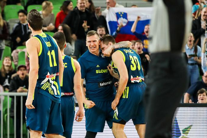 Slovenski košarkarji so prišli do tretje zmage v kvalifikacijah za svetovno prvenstvo, kar je tudi njihov končni izplen. | Foto: Matic Klanšek Velej/Sportida