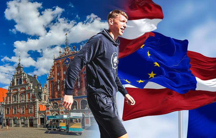 Slovenski nogometni orjak z mlado družino uživa v Latviji