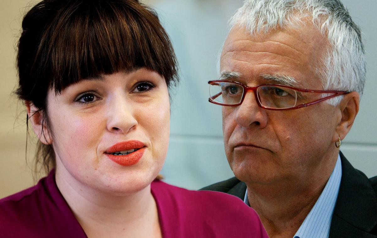 Nika Kovač in Vinko Vasle | "Ni jim uspelo. Na sodišče grem, ker verjamem, da je treba nasilju postaviti mejo," je pred sodbo proti Vinku Vasletu povedala Nika Kovač.  | Foto STA