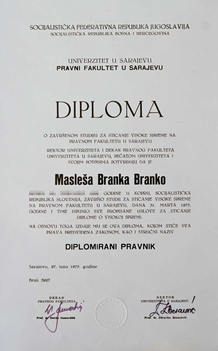 Masleša diploma | Foto: STA ,
