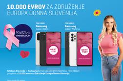 Rožnati oktober: deset tisoč evrov za Združenje Europa Donna Slovenija
