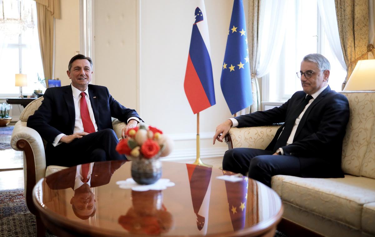Borut Pahor Matjaž Han | Borut Pahor ni član stranke SD, zato ga iz nje ne morejo izključiti, je ob kritikah vidnih članov SD do nekdanjega predsednika pojasnil aktualni prvak SD Matjaž Han. | Foto STA