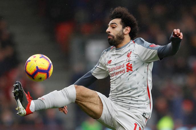 Mohamed Salah Liverpool | Mohamed Salah je za zmago Liverpoola prispeval tri zadetke. | Foto Reuters
