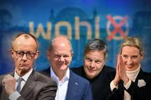 Friedrich Merz, Olaf Scholz, Robert Habeck in Alice Weidel