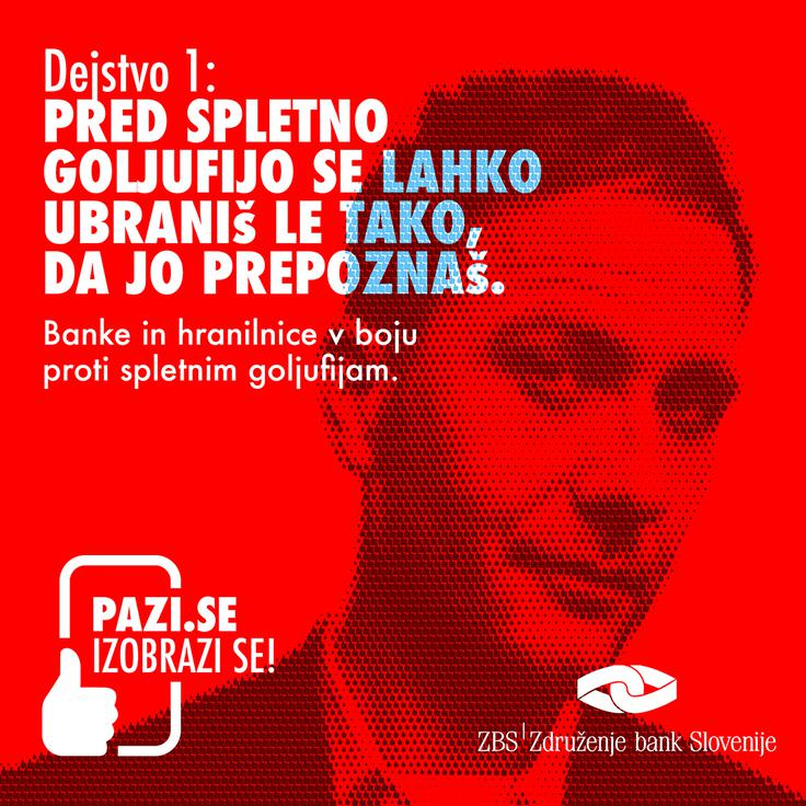 Klemen Slakonja v kampanji Združenja bank Slovenije opozarja na nevarnosti spletnih goljufij. | Foto: Združenje bank Slovenije