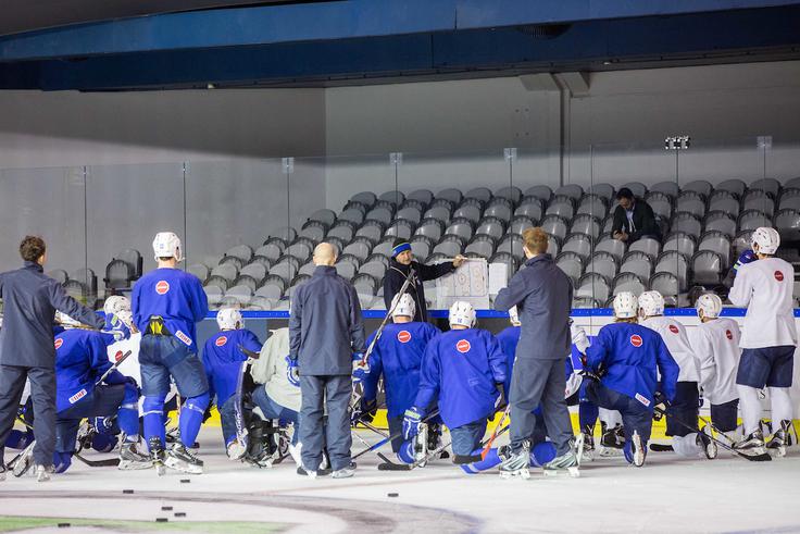 slovenska hokejska reprezentanca trening  SP Pariz | Foto: Vid Ponikvar