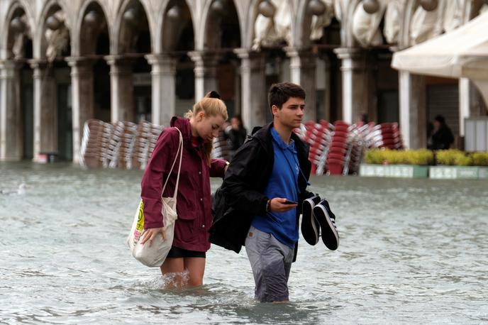 Neurje v Italiji | V Italiji se spopadajo z novimi težavami zaradi vremena. Benetke so znova pod vodo. | Foto Reuters