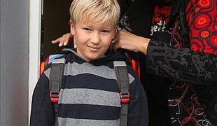 Filip in Luka prvič v šoli (foto)