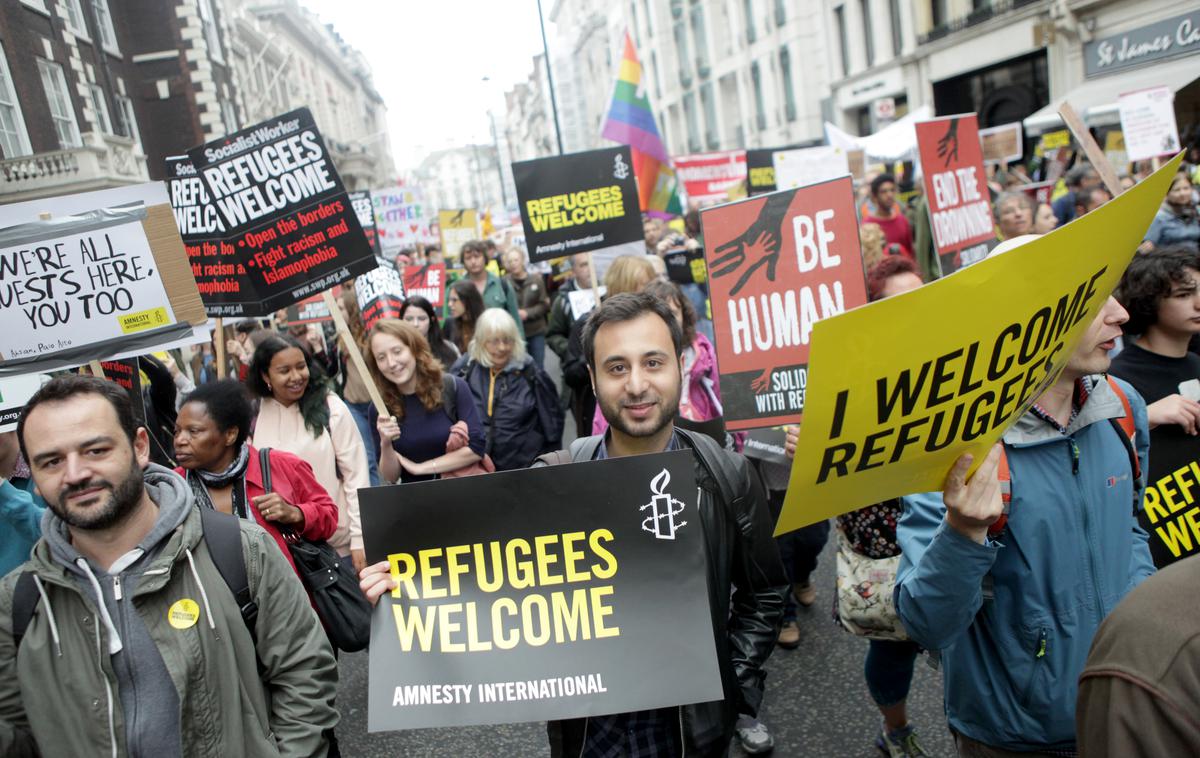 Migranti, protest, Amnesty International | Foto Kirsten Van Balen