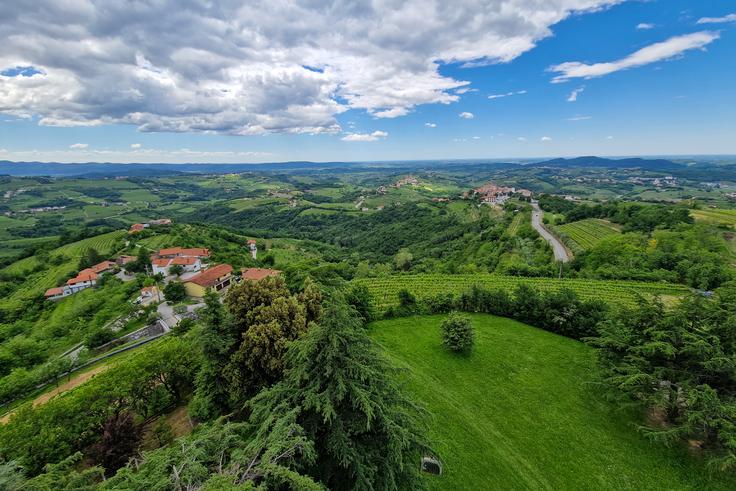Pogled s stolpa na Gonjačah na Brda in proti vasici Šmartno. | Foto: Matej Podgoršek