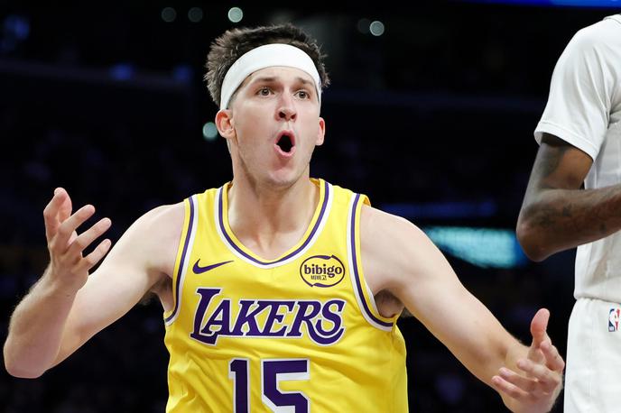 Austin Reaves | Austin Reaves je napadalno spet blestel in se zaustavil pri 41 točkah, vendar je moral tokrat priznati premoč tekmecu. Lakersi so tudi tokrat igrali brez Luke Dončića. | Foto Guliverimage