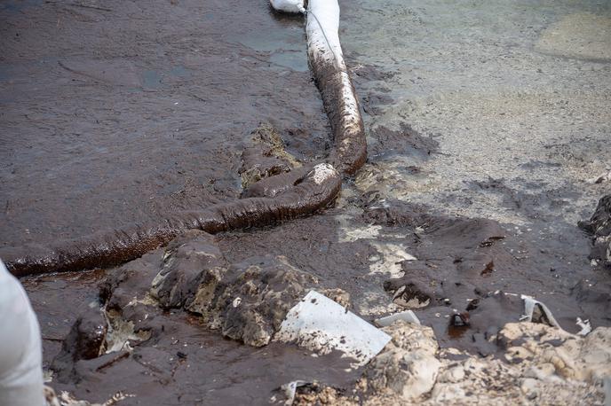 Premantura | Kopanje odsvetujejo, dokler zaliva ne bodo očistili.  | Foto Udruga Zelena Istra/FB