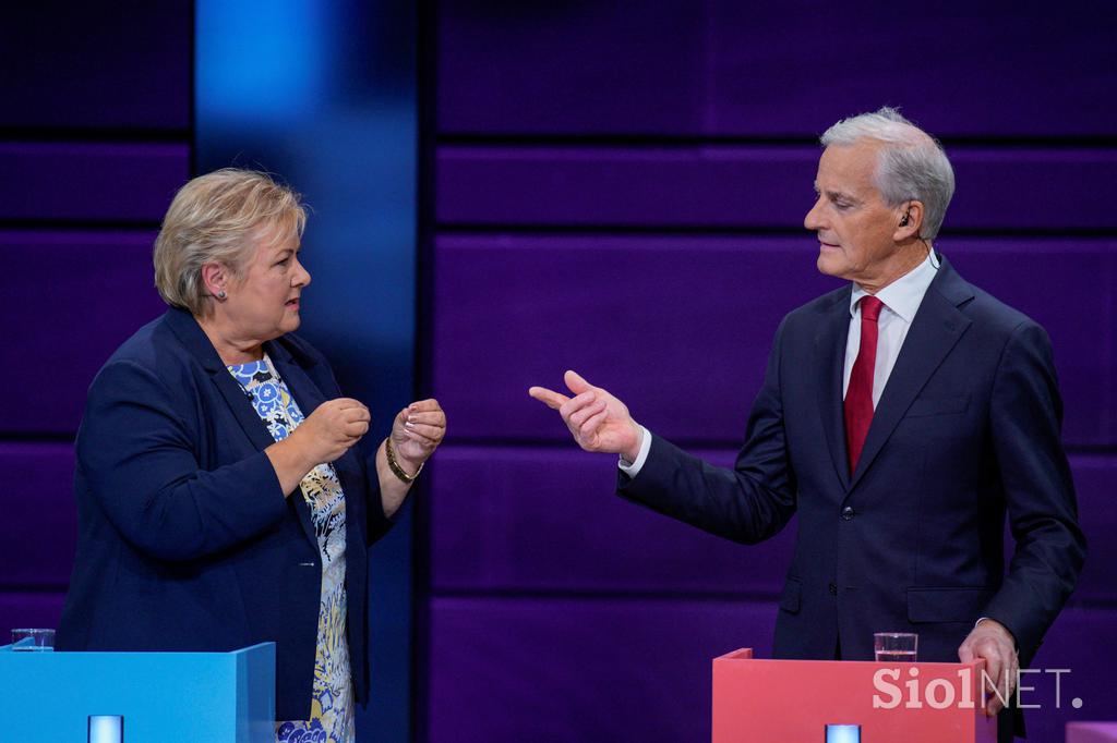 Jonas Gahr Støre in Erna Solberg