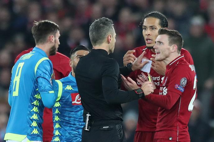 Liverpool Napoli | Damir Skomina je delil pravico na tekmi lige prvakov med Liverpoolom in Napolijem. | Foto Reuters
