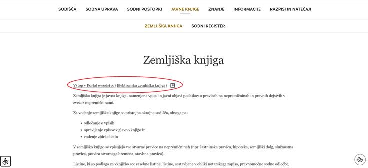 brskanje po zemljiški knjigi | Foto: portal e-sodstvo
