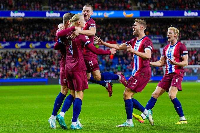 Veselje Norveške ob vodstvu z 1:0. | Foto: Reuters