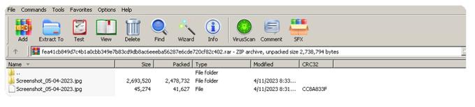 Primer varnostni luknji prilagojenega arhiva, pri katerem je vektor napada slikovna datoteka JPG. | Foto: Group-IB / Posnetek zaslona
