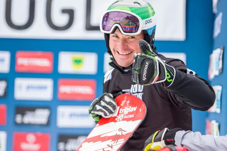 Sredi januarja se je Rok Marguč takole veselil 3. mesta na Rogli.  | Foto: Jurij Vodušek/Sportida
