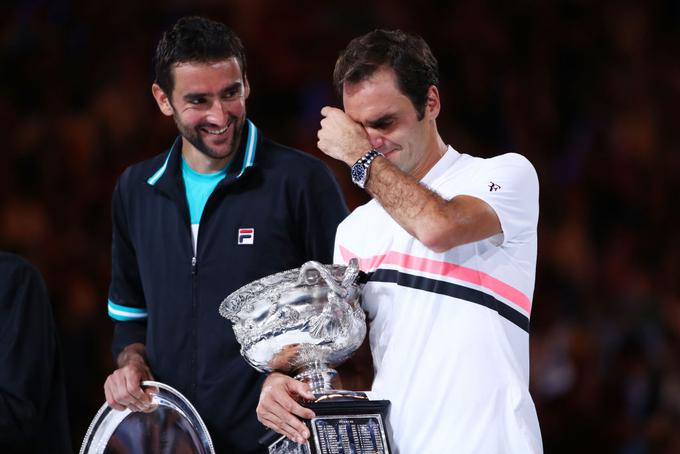 Roger Federer ima letos že zmago na OP Avstralije. Zdi se, da je vsaka nova zmaga zanj zmeraj bolj čustvena. | Foto: Guliverimage/Getty Images
