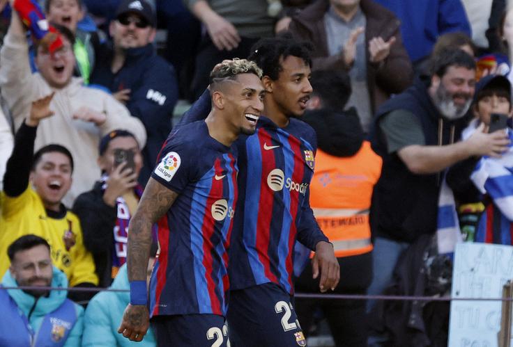 Edini zadetek za Barcelono je dosegel Raphinha. | Foto: Reuters