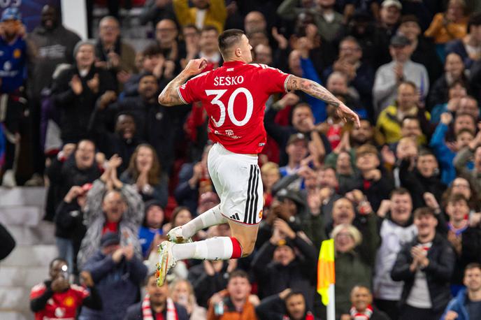 Benjamin Šeško | Benjamin Šeško je s soigralci Manchester Uniteda v četrtek slavil s 4:0, Posavec je k zmagi prispeval gol za 3:0. | Foto Guliverimage