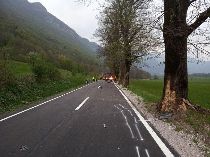 Prometna nesreča v Kobaridu | Foto: Prostovoljno gasilsko društvo Kobarid