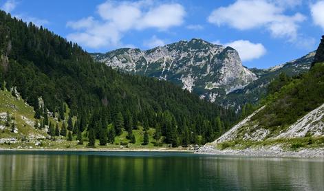 Idilično jezero od blizu in s ptičje perspektive #video