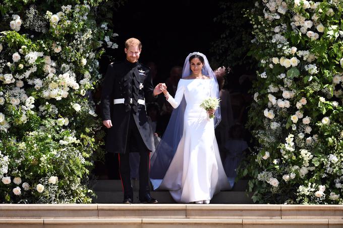 Princ Harry in njegova izbranka Meghan Markle sta se poročila na gradu Windsor. | Foto: Reuters
