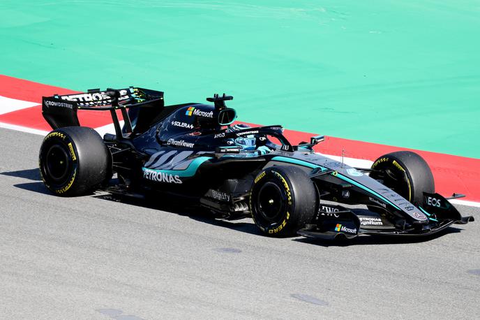Barcelona George Russell Mercedes | George Russell je dobil prvi in tretji trening v Barceloni. | Foto Reuters