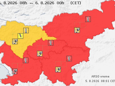 Arso razglasil najvišjo stopnjo ogroženosti: vročina bo trajala še dva dni, sledi krajša ohladitev