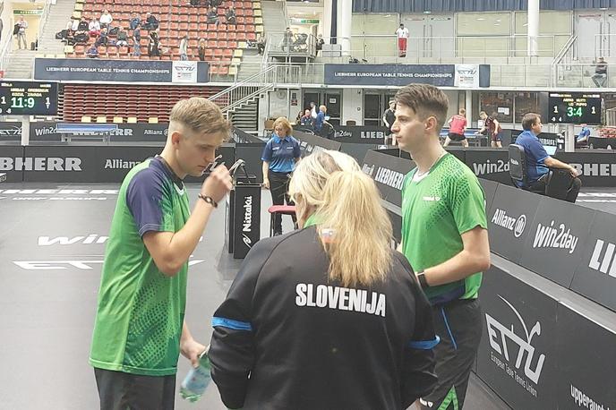 Peter Hribar Deni Kožul | Peter Hribar in Deni Kožul sta obstala v četrtfinalu moških dvojic na evropskem prvenstvu v Linzu.