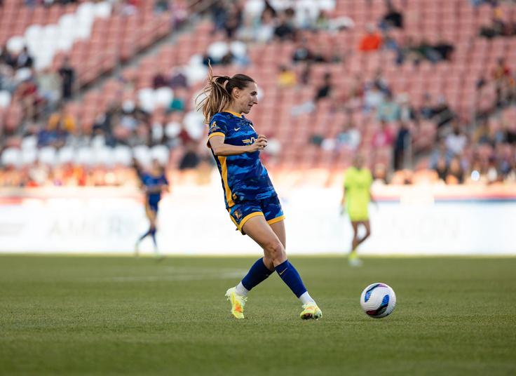 Proti Washingtonu, to je bila zadnja tekma Utaha v nedavno končani sezoni, je vpisala prvo podajo v ligi. | Foto: Utah Royals