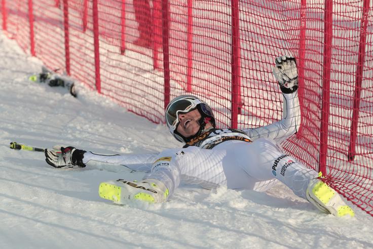 Prepogost prizor v karieri Lindsey Vonn. | Foto: Vid Ponikvar