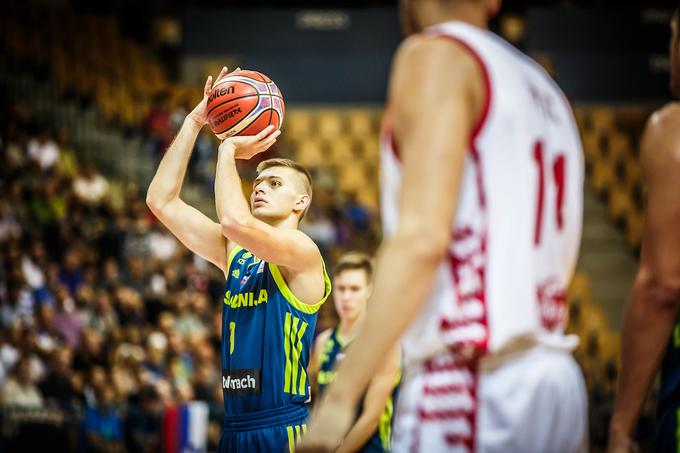 Blaž Mesiček je bil s 14 točkami najboljši slovenski strelec. | Foto: Žiga Zupan/Sportida