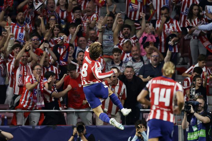 Barrios Atletico Man Utd | Pablo Barrios je popeljal Atletico v vodstvo proti Unitedu že v prvi minuti. | Foto Reuters