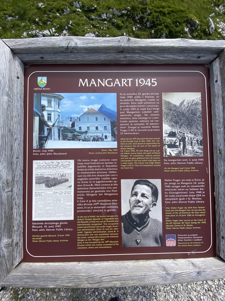 Spominska tabla na Mangartskem sedlu, ki opominja na dogodke druge svetovne vojne. | Foto: Jaka Lopatič