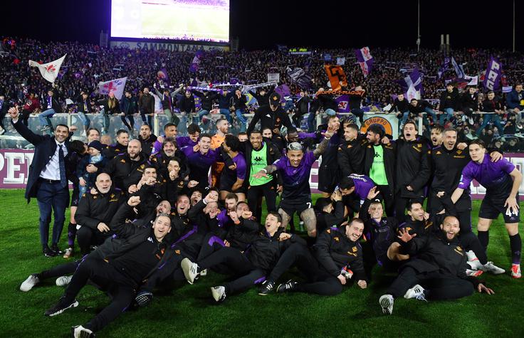 Nogometaši Fiorentine po visoki zmagi nad Juventusom. | Foto: Reuters