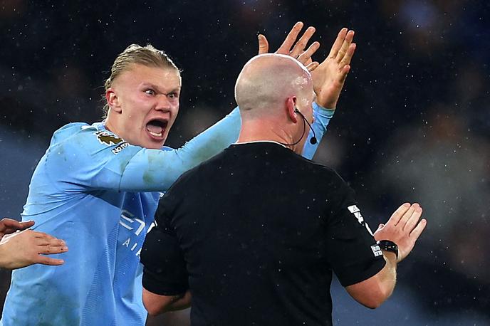 Erling Haaland | Norveški napadalec Manchester Cityja Erling Haaland je pobesnel ob nerazumljivi sodniški odločitvi na domači tekmi s Tottenhamom.  | Foto Reuters